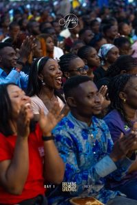 Read more about the article Crowd exclaims as Papa Oyedepo and Mama Oyedepo joins AYAC 2023 opening night session